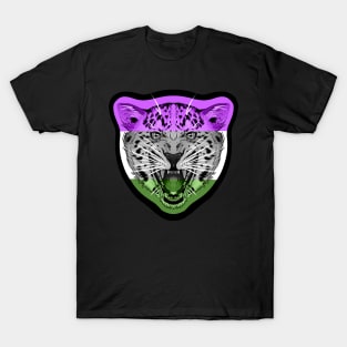 illustrated Jaguar PRIDE series gender queer pride flag T-Shirt